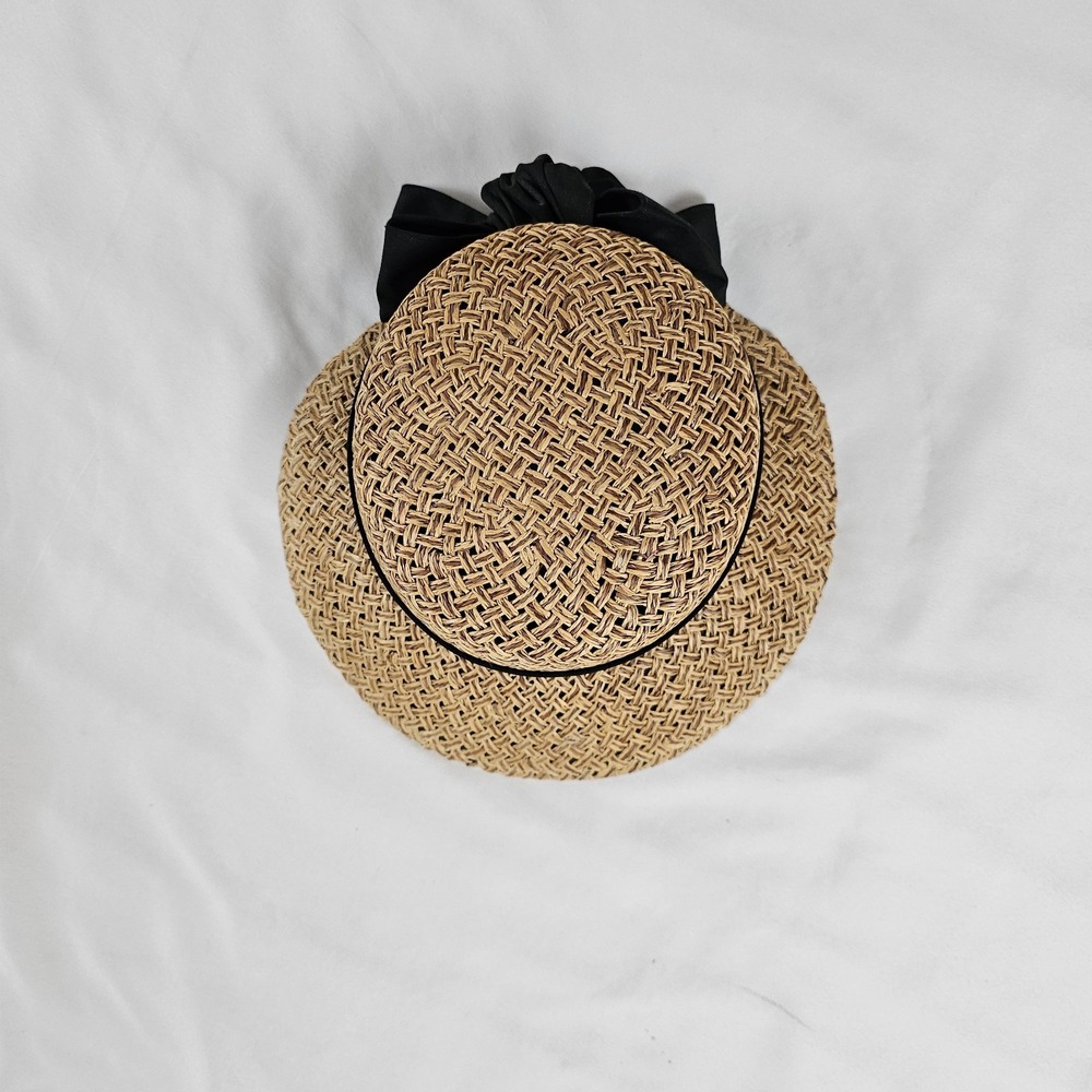 Head Threads St Louis Sun Bonnet Style Straw Hat With Bow Women's One Size - Picture 3 of 8